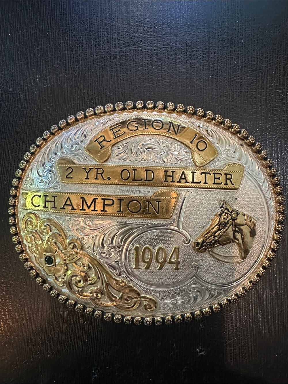 Gist Region 10 1994 Champion Belt Buckle - Gold & Silver